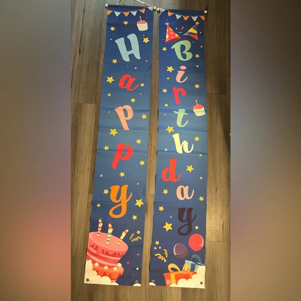 Happy Birthday door Decorations,72 x 12,for Kids Boys Girls, Colorful Birthday